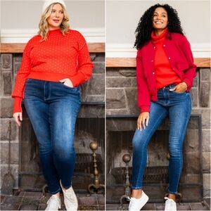 Adeline Washed Thermal Skinny Jeans